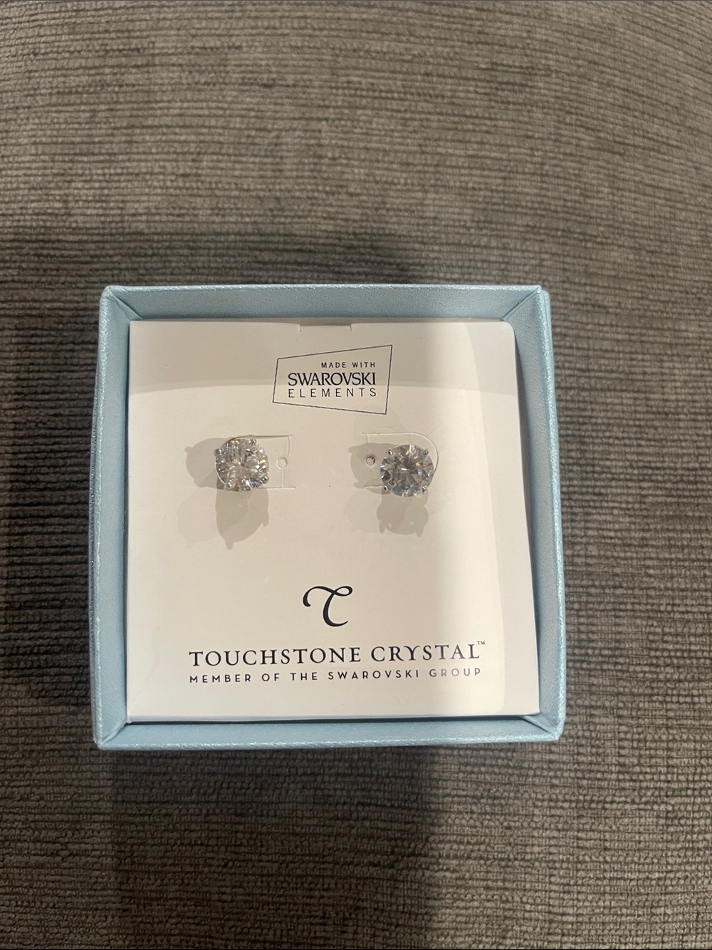 Touchstone Crystal Clear Crystal Stud Earrings